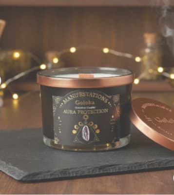 Vela Pachuli con Obsidiana Negra - Protección del Aura