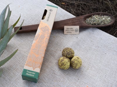 Sahumerio Esfera Organica Vainilla Romero - Aromanza