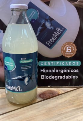 DETERGENTE CONCENTRADO 1L Rinde 16 Lavados - Envase de vidrio.