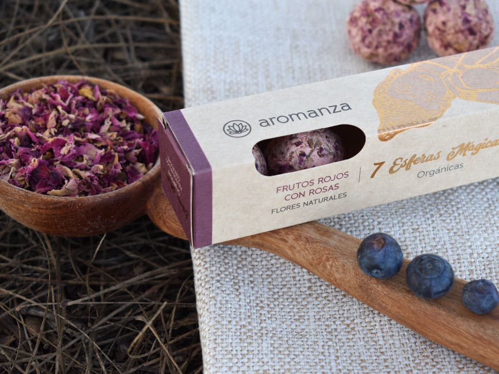 Sahumerio Esfera Organica Frutos Rojos - Aromanza2