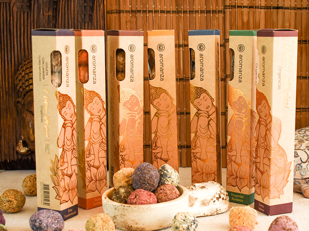 Sahumerio Esfera Organica Super Palo Santo - Aromanza2