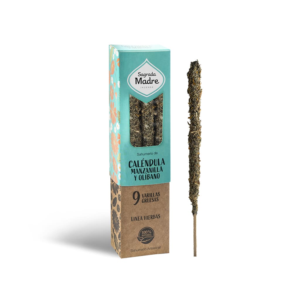 Sahumerio Caléndula Manzanilla & Olíbano - Sagrada Madre1