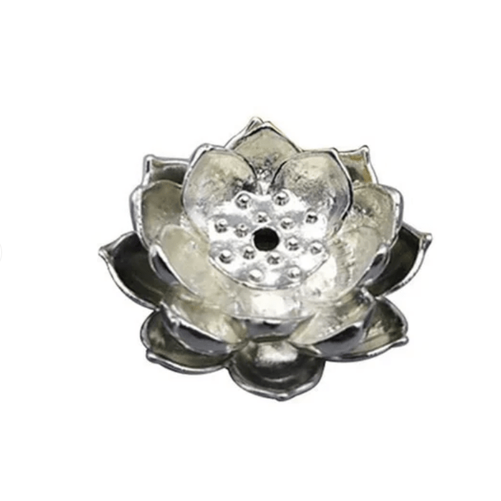 Porta incienso Loto Plateado1