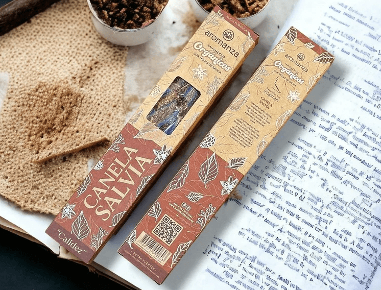 Sahumerio Organico Canela Salvia - Aromanza1