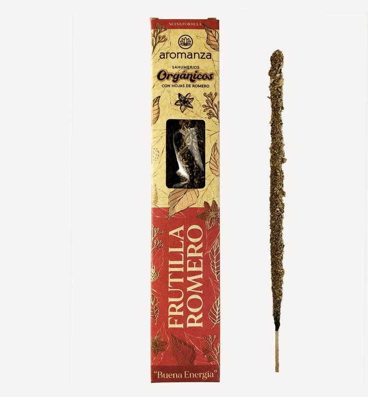 Sahumerio Organico Frutilla Romero - Aromanza1