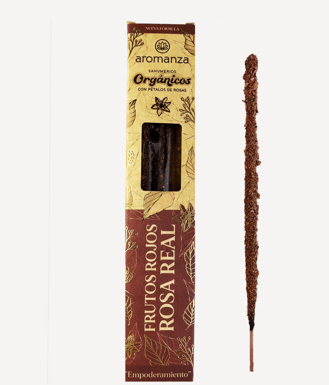 Sahumerio Organico Frutos Rojos Rosa - Aromanza1