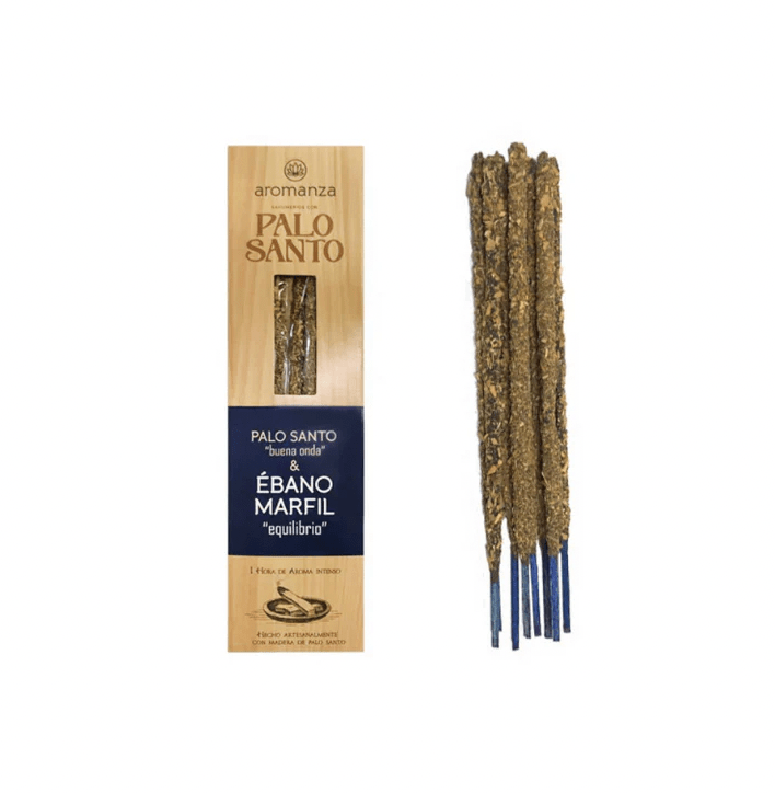 Sahumerio Palo Santo Buena Onda de Ebano Marfil - Aromanza1