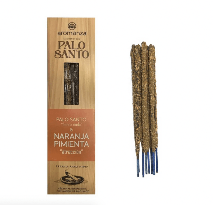 Sahumerio Palo Santo Buena Onda de Naranja Pimienta - Aromanza1