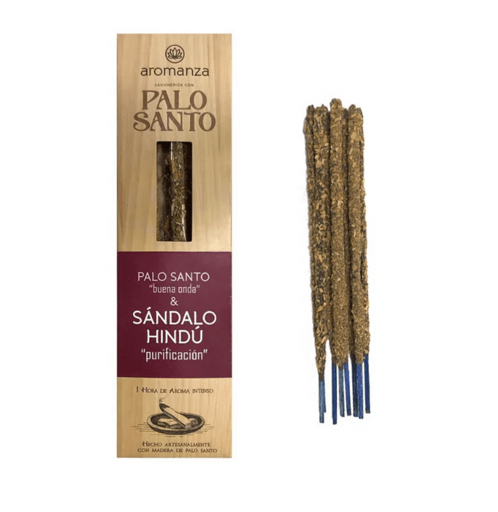 Sahumerio Palo Santo Buena Onda de Sandalo Hindu - Aromanza1