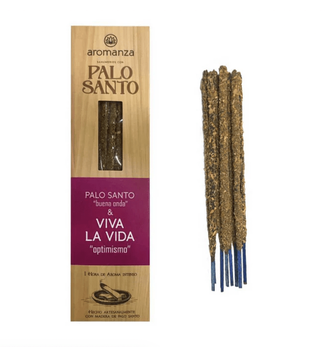 Sahumerio Palo Santo Buena Onda de Viva la Vida - Aromanza1