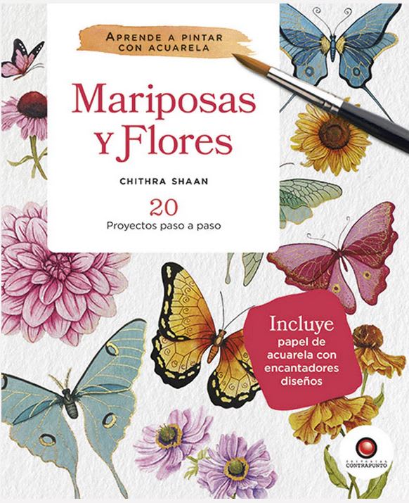 Mariposas y flores. Aprende a pintar con acuarela1