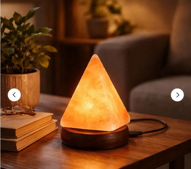 Lampara de Sal del Himalaya Piramide Led Mini1
