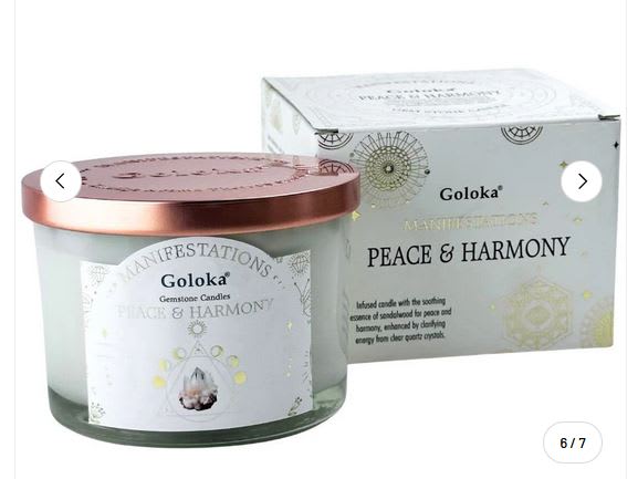 Vela Sandalo con Cuarzo Blanco - Paz y Armonía4