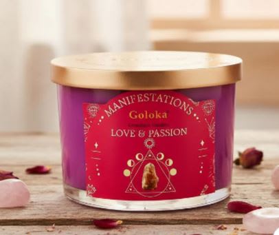 Vela Rosa con Cuarzo Rosa - Amor y Pasión2