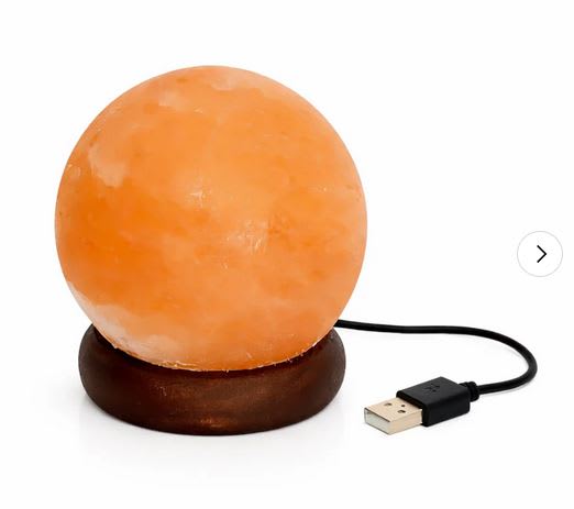 Lampara de Sal del Himalaya Esfera Led Mini1