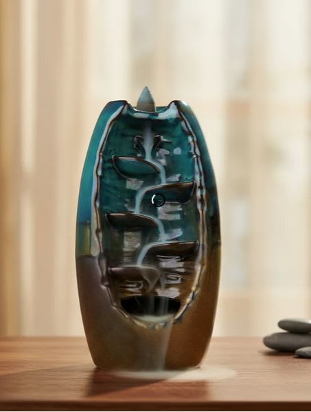 Porta Incienso Cascada Turquesa Café + 10 inciensos1