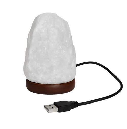 Lampara de Sal Blanca del Himalaya Led Mini1