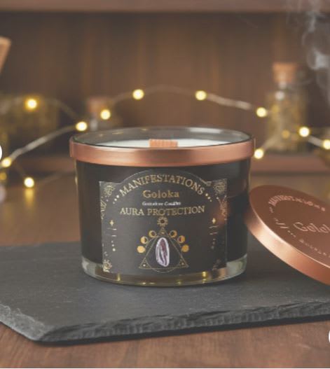 Vela Pachuli con Obsidiana Negra - Protección del Aura1