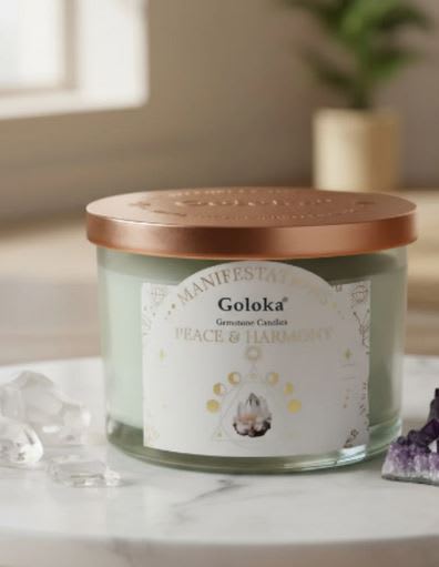 Vela Sandalo con Cuarzo Blanco - Paz y Armonía2