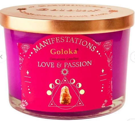 Vela Rosa con Cuarzo Rosa - Amor y Pasión1