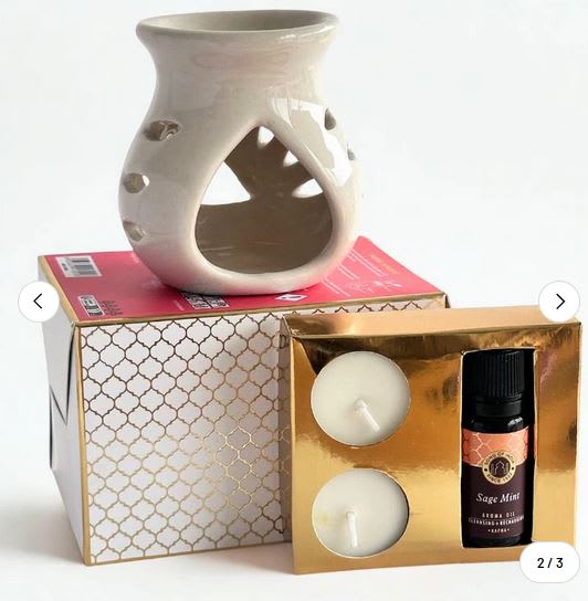 Set Difusor de Cerámica Ayurveda Salvia y Menta2