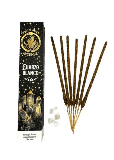 Incienso Dulce con Piedras de Cuarzo Blanco2
