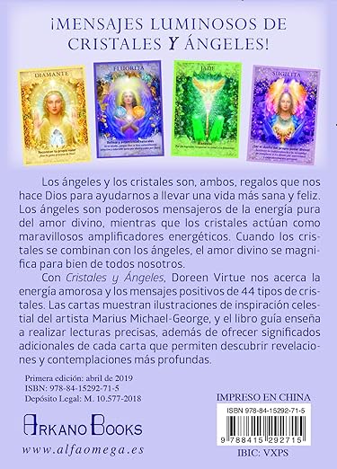 Cristales y ángeles: Libro guía y 44 cartas oráculo2