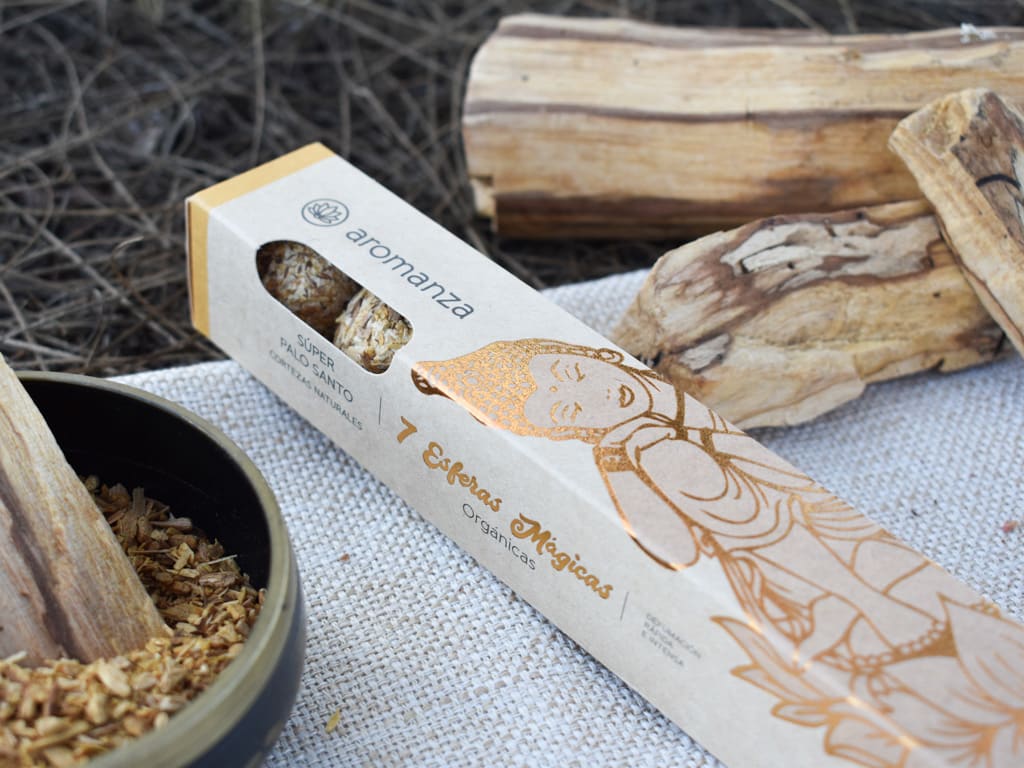 Sahumerio Esfera Organica Super Palo Santo - Aromanza1