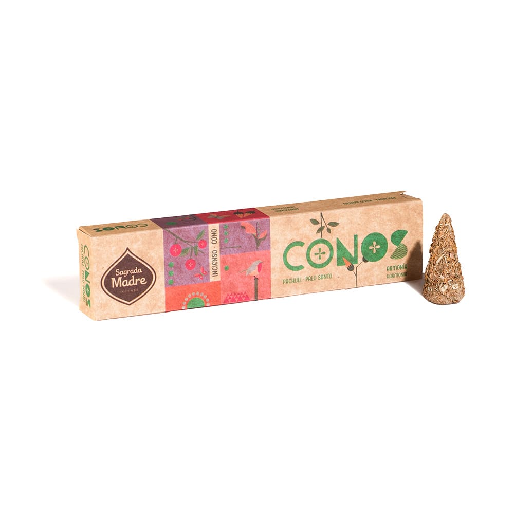 Sahumerio en Conos Patchouli Palo Santo- Sagrada Madre1
