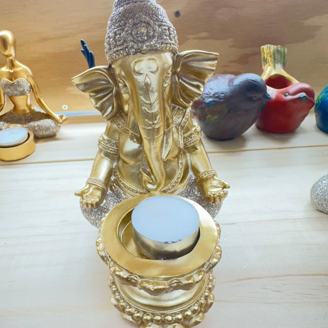 Porta Vela Ganesh Shiny Dorado2