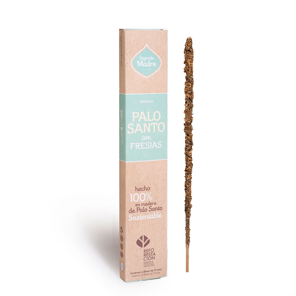 Sahumerio Palo Santo con Fresias- Sagrada Madre1