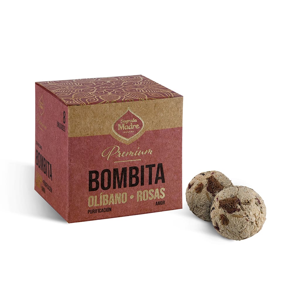 Bombita Premium Defumación Activada Olíbano & Rosa - Sagrada Madre1