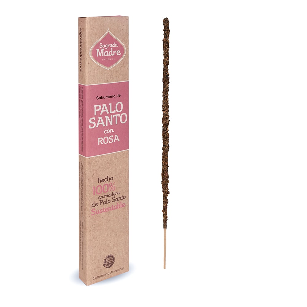 Sahumerio Palo Santo con Rosa - Sagrada Madre1