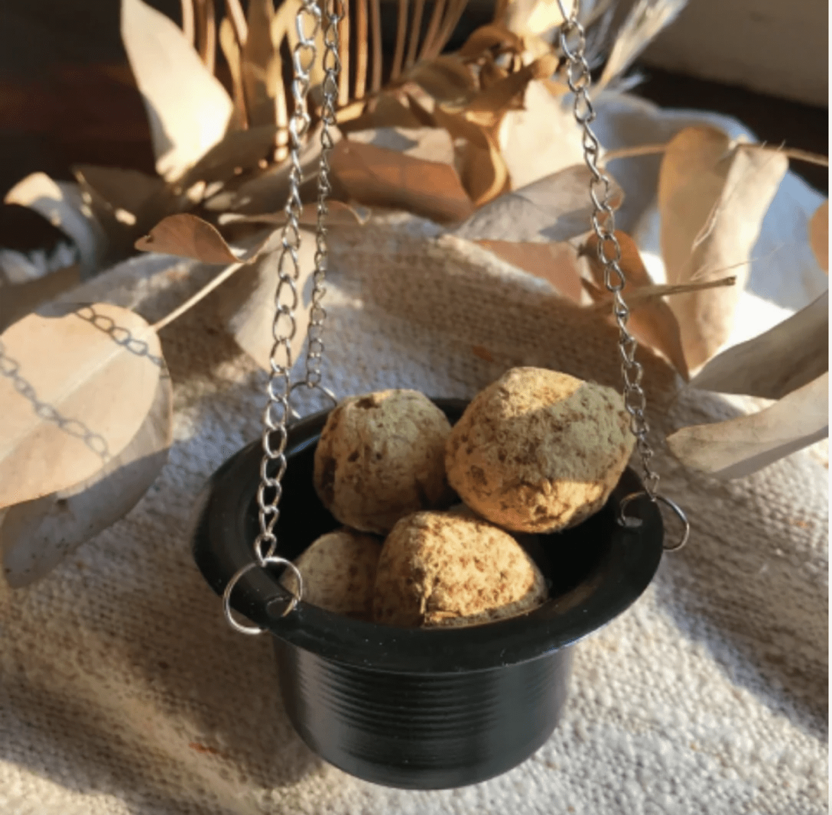 Sahumador Acero Negro Colgante Grande Sagrada Madre2