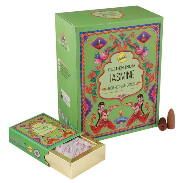 Incienso Cascada Golden Indian Jazmín 10 Conos - Sree Vani1