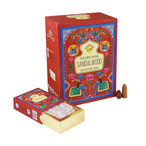 Incienso Cascada Golden Indian SandalWood 10 Conos - Sree Vani1