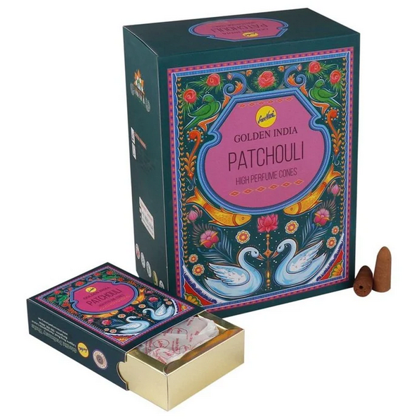 Incienso Cascada Golden Indian Patchouli 10 Conos - Sree Vani1