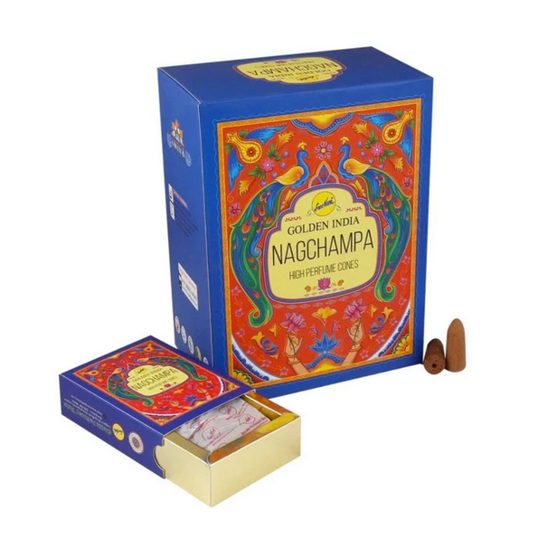 Incienso Cascada Golden Indian Nag Champa 10 Conos - Sree Vani1