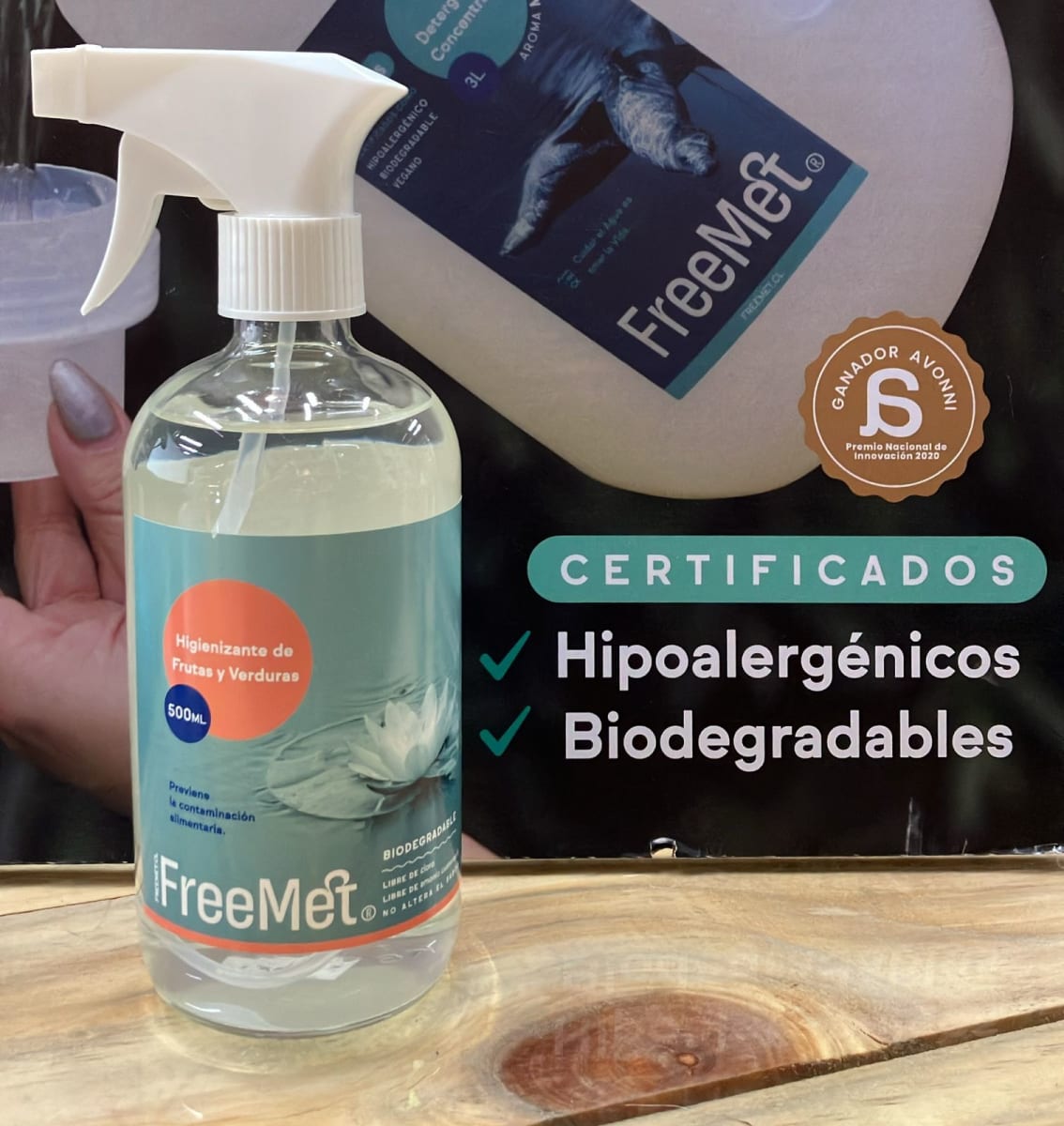 Higienizante de frutas y verduras 500 cc Freemet1