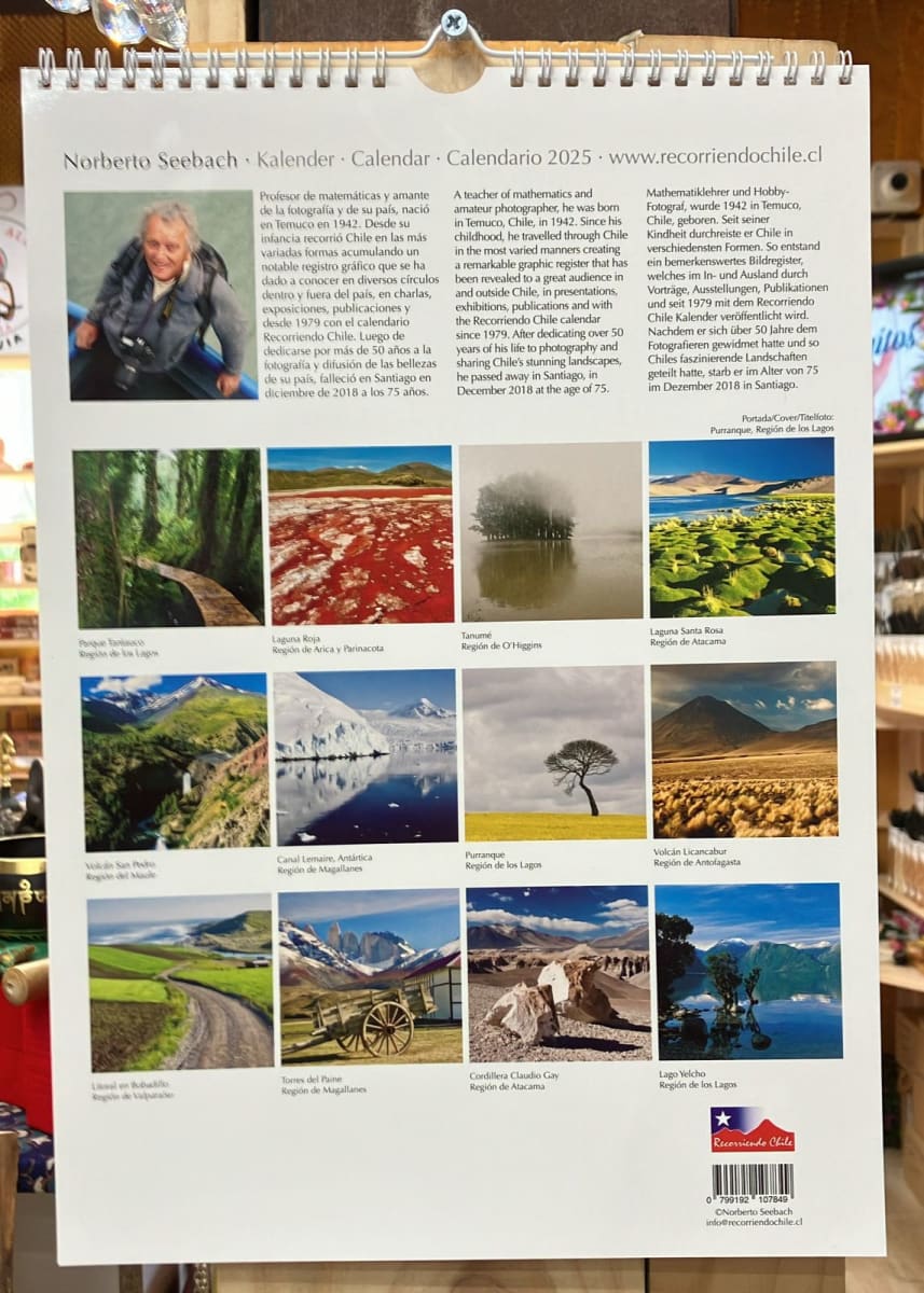 Calendario Mural Recorriendo Chile 20251