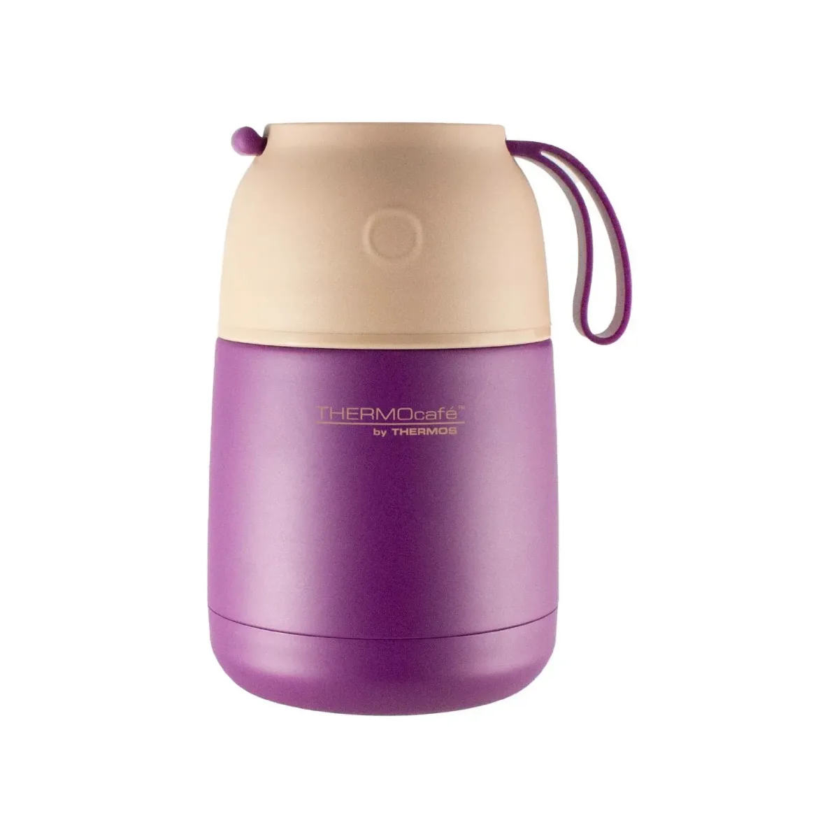 TERMO PARA COMIDA THERMO 450ML MORADO O AZUL COLGADOR SILICONA1