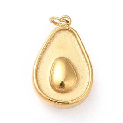 Dije colgante palta aguacate 18x12 mm acero / unidad