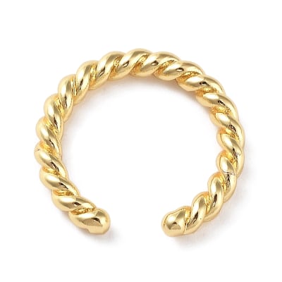 Anillo ajustable trenzado cuerda torcida baño de oro / unidad