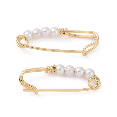 Dije broche pasador de seguridad bebé alpita con perlas / unidad