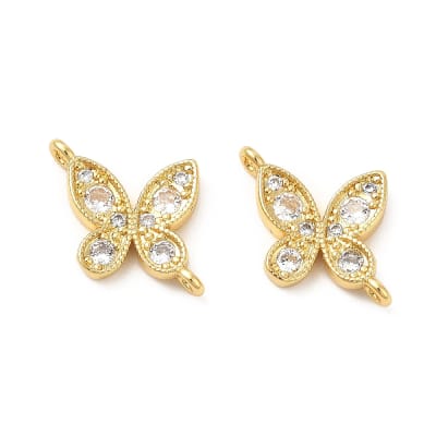 Dije conector mariposa baño de oro zircón / unidad