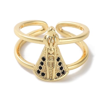 Anillo ajustable virgen del valle zircón baño de oro / unidad