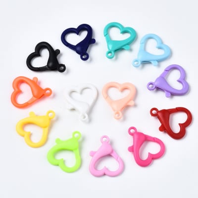 Maxi broches pico loro corazón 27 mm plástico