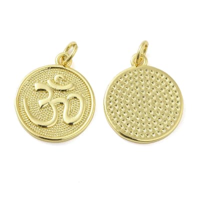 Dije colgante símbolo ohm 15.5 mm baño de oro / unidad