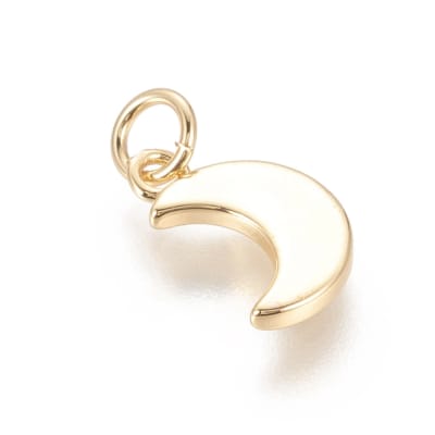 Dije colgante luna 13x8 mm baño oro / unidad