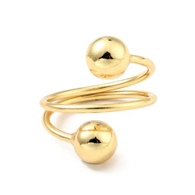 Anillo ajustable triple vuelta baño de oro / unidad